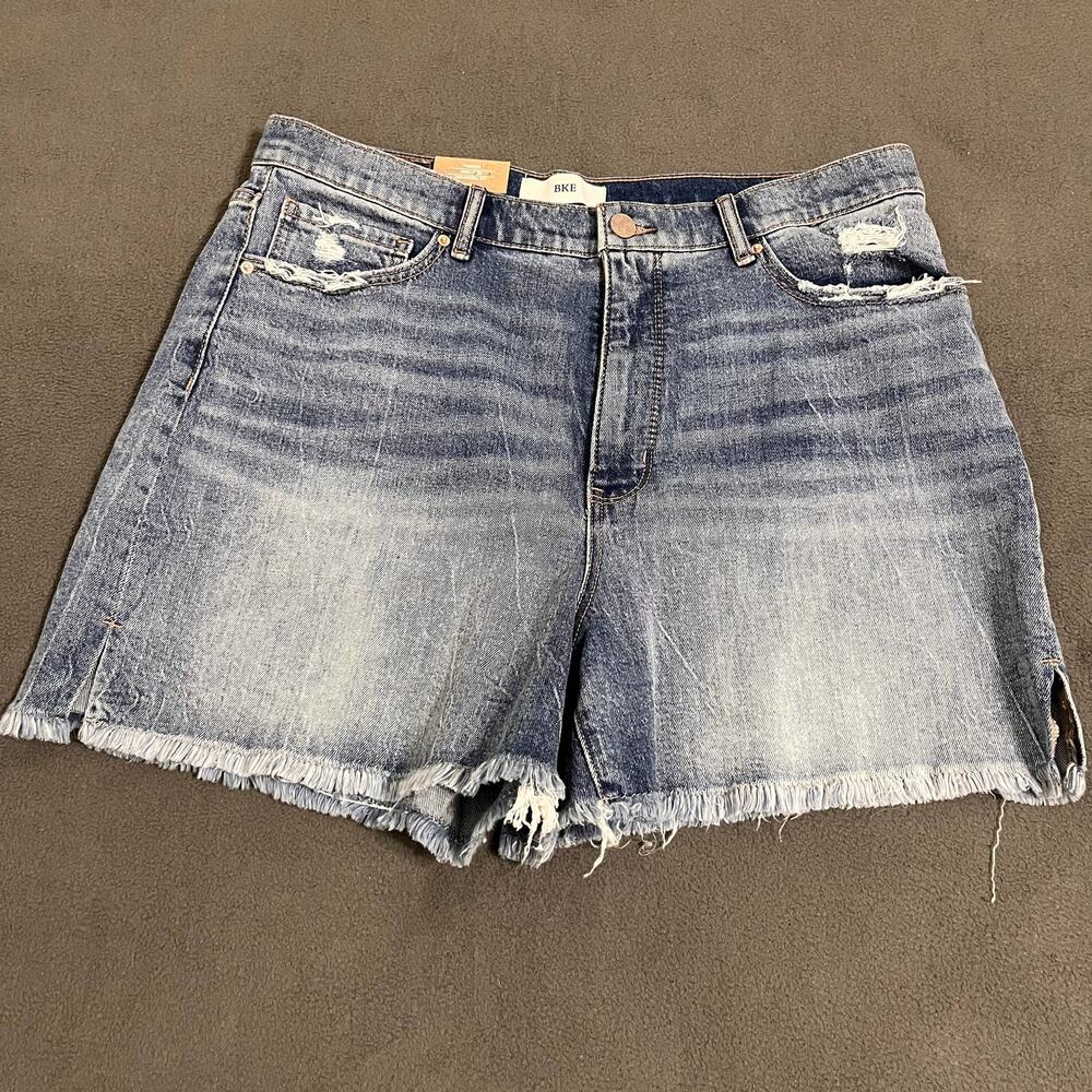 BKE Denim Parker High Rise Shorts Size 31 Jean Distressed Raw Hem Cowgirl NWT
